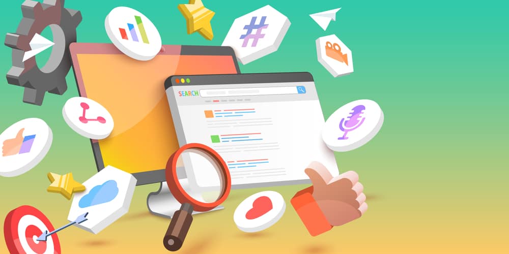 3dConceptualIllustrationOfSeoAlgorithmWebSearchEnginePage • Skyline Tinting LLC