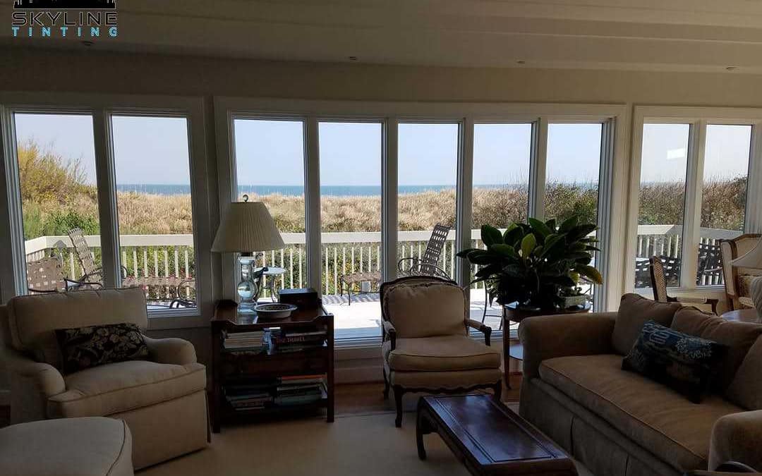 ocean view from residence with lightly tinted windows